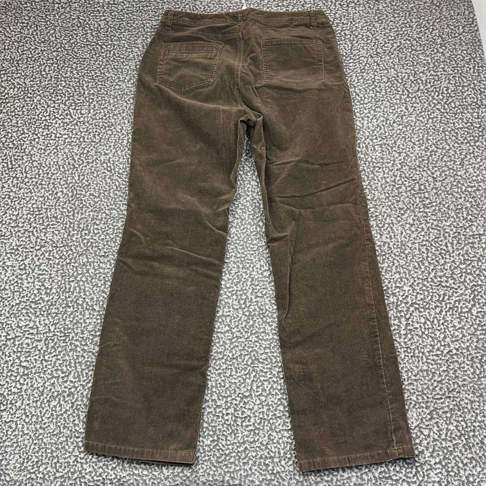 Chico's Pants Women 2 Regular Brown Corduroy Straight Leg Stretch Cotton - Picture 2 of 9